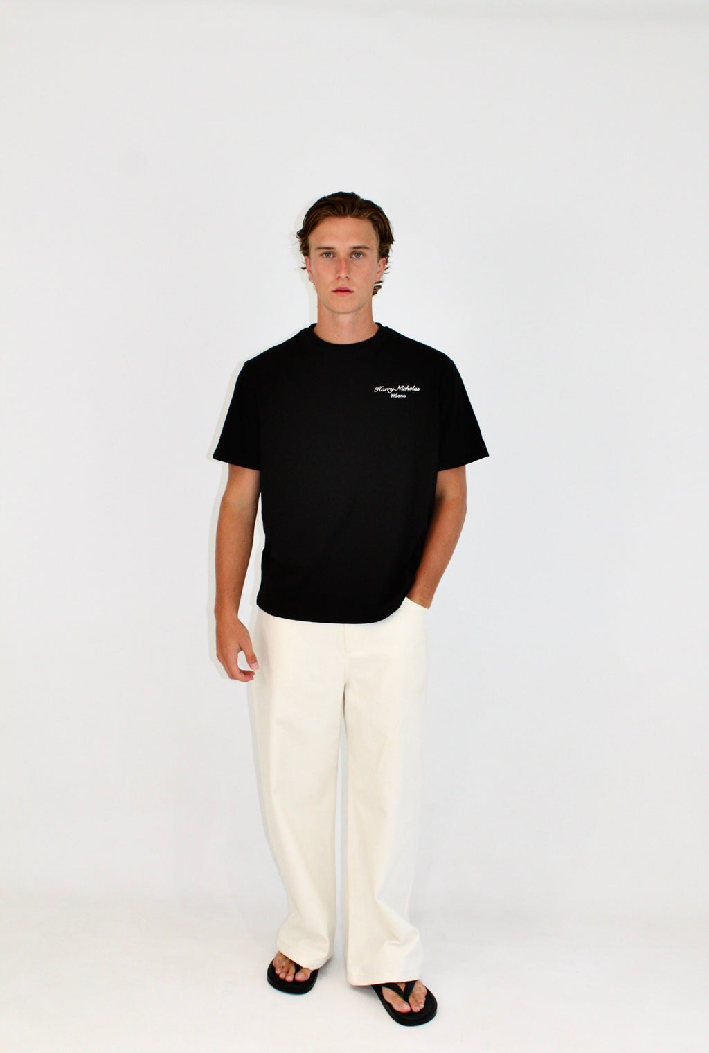 Black linen T-shirt